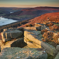 Buy canvas prints of  Bamford Edge Sundown by K7 Photography