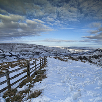 Buy canvas prints of  Mam Tor in the Snow by K7 Photography