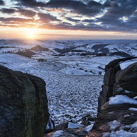 Buy canvas prints of Snow over Higger Tor by K7 Photography