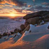 Buy canvas prints of  Ice over Higger Tor by K7 Photography