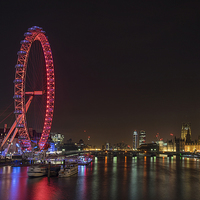 Buy canvas prints of The London Eye and County Hall by K7 Photography