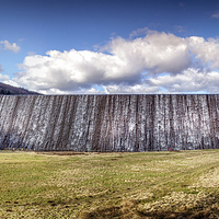 Buy canvas prints of  Mighty Wall Across the Upper Derwent Valley by K7 Photography