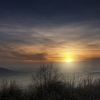 Buy canvas prints of  Mists over the Vale of York from Sutton Bank by K7 Photography