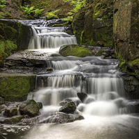 Buy canvas prints of  Lumsdale Falls by K7 Photography