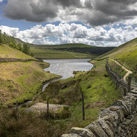 Buy canvas prints of  Kinder Reservoir from Williams Clough by K7 Photography