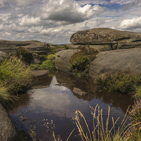 Buy canvas prints of  The pools of Stanage Edge by K7 Photography