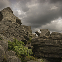 Buy canvas prints of  Brooding Skys over Stanage by K7 Photography