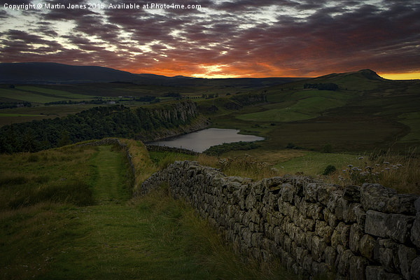  Sundown over the Roman Wall at Sewingshields Crag Picture Board by K7 Photography