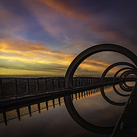 Buy canvas prints of Sunset at the Falkirk Wheel by K7 Photography