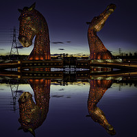 Buy canvas prints of Kelpie Sunset Reflections by K7 Photography
