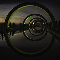 Buy canvas prints of Yellow at the Falkirk wheel by K7 Photography