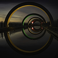 Buy canvas prints of Orange at The Falkirk Wheel by K7 Photography