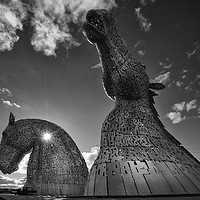 Buy canvas prints of Late Evening Sun at The Kelpies by K7 Photography