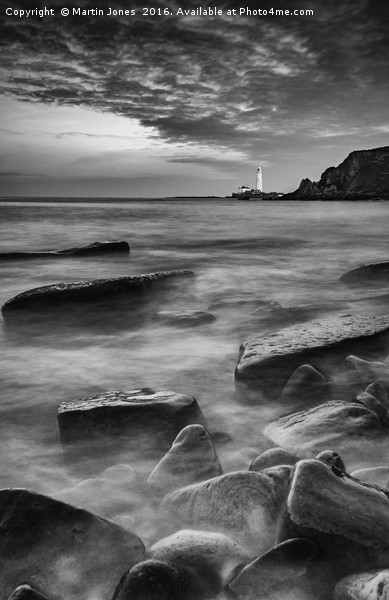 St Marys Lighthouse from Old Hartley Rocks Picture Board by K7 Photography