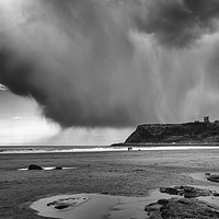 Buy canvas prints of Hail Storm over Scarborough by K7 Photography