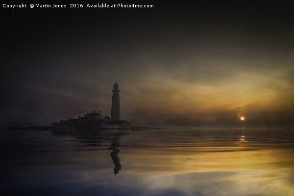 Full Tide Dawn at St Mary's Lighthouse Picture Board by K7 Photography