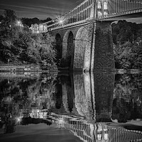 Buy canvas prints of Menai in Mono by K7 Photography