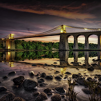 Buy canvas prints of Gateway to Anglesey, The Menai Bridge by K7 Photography