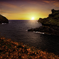 Buy canvas prints of Cornish Sunset at Boscastle Cove by K7 Photography