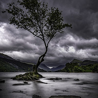 Buy canvas prints of Rain over Llyn Padarn by K7 Photography
