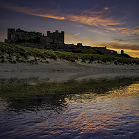 Buy canvas prints of Wet sands of Bamburgh by K7 Photography