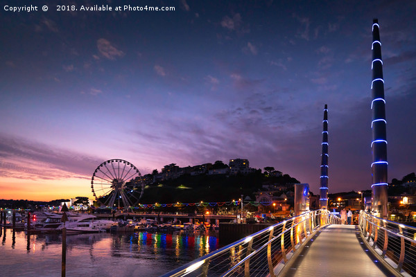 Torquay Harbour Sunset Picture Board by K7 Photography