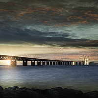 Buy canvas prints of Evening comes to the Oresund Bridge by K7 Photography