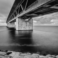 Buy canvas prints of Oresund Bridge in Mono by K7 Photography