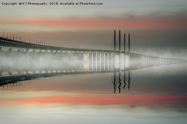 Mist over the Öresundsbron Picture Board by K7 Photography