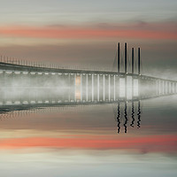 Buy canvas prints of Mist over the Öresundsbron by K7 Photography