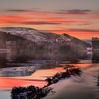Buy canvas prints of Winter over the Derwent Dam by K7 Photography