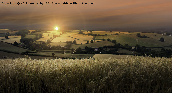 The Rolling Hills of South Devon Print by K7 Photography