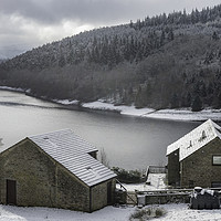 Buy canvas prints of Winter over Ladybower Reservoir by K7 Photography