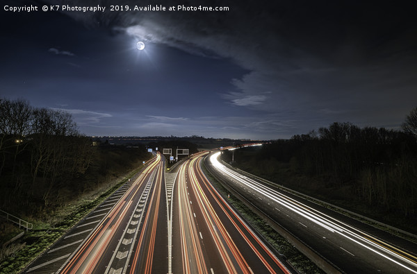 Motorway Sign Coming up in the Morning Light Picture Board by K7 Photography