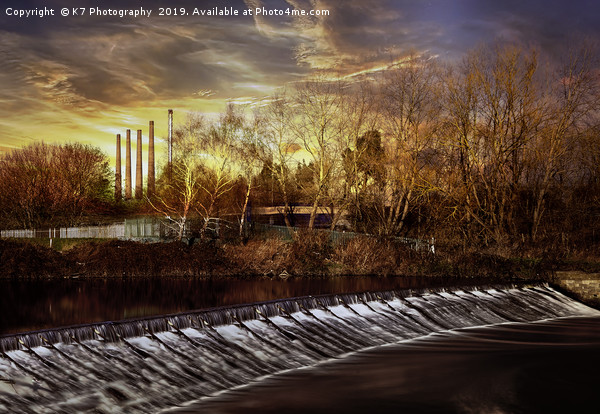 The Weir at Aldwarke, Rotherham, South Yorkshire Picture Board by K7 Photography
