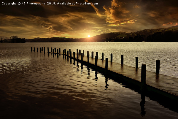 Last Light over Coniston Water Picture Board by K7 Photography