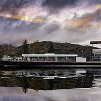 Buy canvas prints of The Steam Yacht "Gondola", Pier Cottage, Coniston by K7 Photography