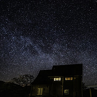 Buy canvas prints of The Milky Way at Pier Cottage, Coniston. by K7 Photography