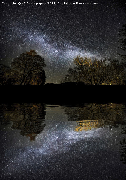 The Milky Way from Waterhead Pier, Coniston Water Picture Board by K7 Photography