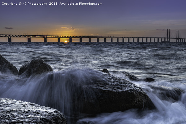 The Oresund Strait from Sibbarp, Malmo, Sweden. Picture Board by K7 Photography