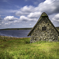 Buy canvas prints of Thatched Barn, Grimwith Reservoir, Yorkshire Dales by K7 Photography