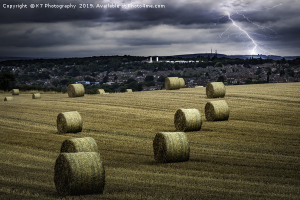 Lightning over Royds Moor, Rotherham. Picture Board by K7 Photography