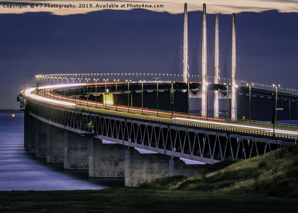 Towering over the Oresund Strait - The Bridge. Picture Board by K7 Photography
