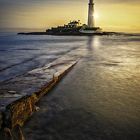 Buy canvas prints of St Mary's Lighthouse Sunrise by K7 Photography