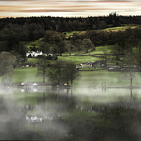 Buy canvas prints of Mist Over Coniston Water by K7 Photography