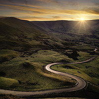 Buy canvas prints of The Road From Edale Snakes its way up to Mam Tor. by K7 Photography