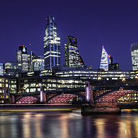 Buy canvas prints of Illuminated River - Southwark Bridge by K7 Photography