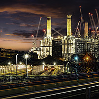 Buy canvas prints of Light Trails At Grosvenor Road Depot, London  by K7 Photography