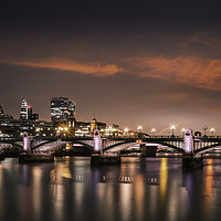 Buy canvas prints of The Illuminated River Project - Southwark Bridge by K7 Photography