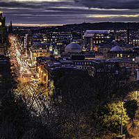 Buy canvas prints of Edinburgh's Dazzling Night Sky by K7 Photography